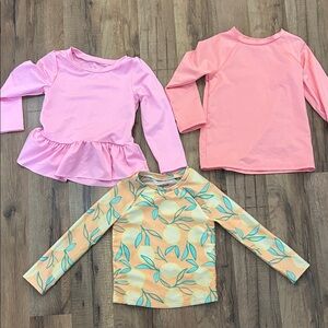 Cat & Jack Kids Rash Guard Set - Pink, Peach, and Orange Leaf